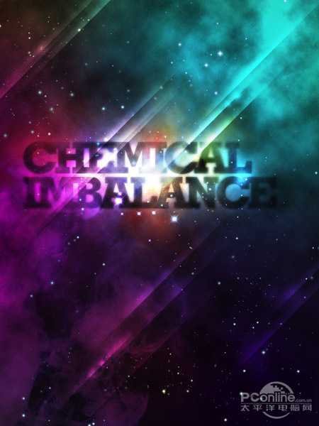 ‘Photoshop设计制作非常梦幻的彩色潮流星云字‘