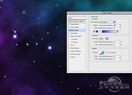 ‘Photoshop设计制作非常梦幻的彩色潮流星云字‘