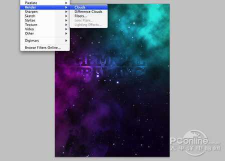 ‘Photoshop设计制作非常梦幻的彩色潮流星云字‘