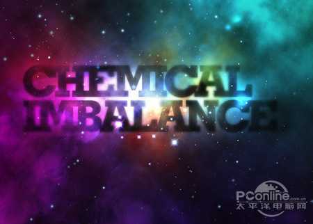 ‘Photoshop设计制作非常梦幻的彩色潮流星云字‘