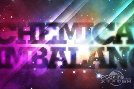 ‘Photoshop设计制作非常梦幻的彩色潮流星云字‘