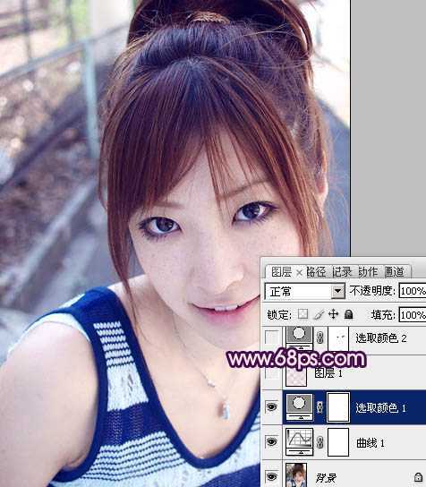 ‘Photoshop为美女图片调制出粉嫩的淡紫色效果‘