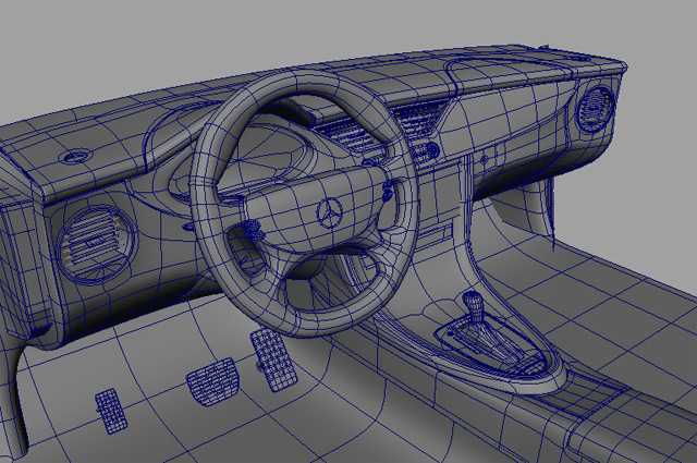 MAYA打造奔驰CLS 550跑车 脚本之家 MAYA建模教程interior2