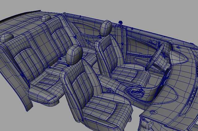 MAYA打造奔驰CLS 550跑车 脚本之家 MAYA建模教程interior8