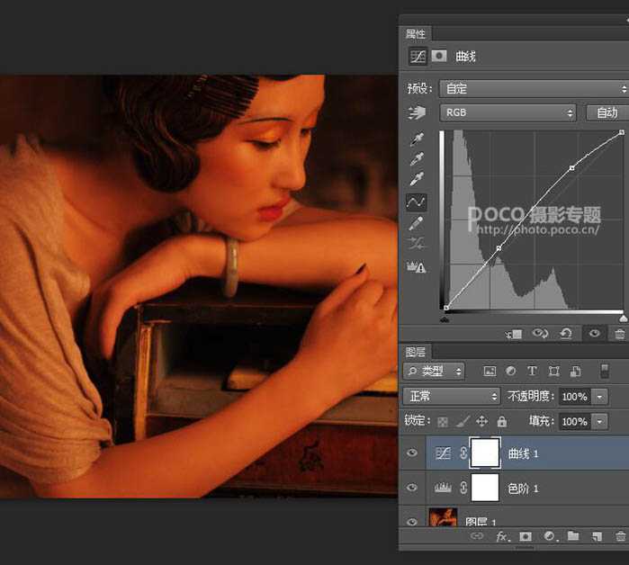‘Photoshop将室内人像转为逼真柔美的暖色油画效果‘