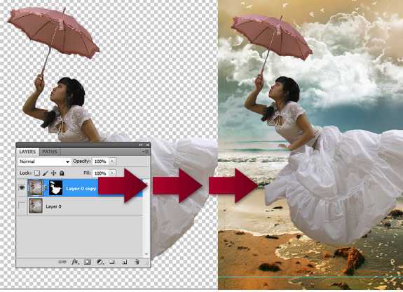 ‘photoshop设计制作出梦幻美女飞天效果教程‘