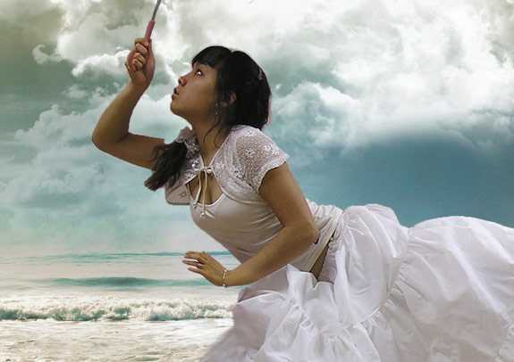 ‘photoshop设计制作出梦幻美女飞天效果教程‘