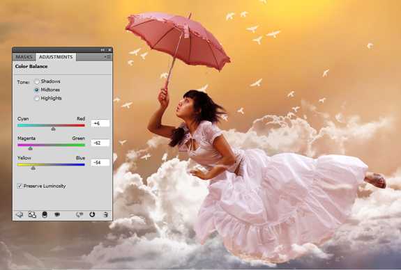 ‘photoshop设计制作出梦幻美女飞天效果教程‘