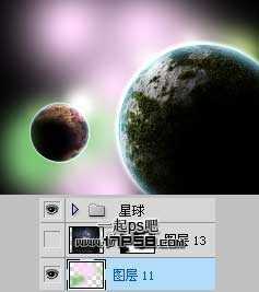 ‘Photoshop打造一幅唯美的宇宙星球图‘