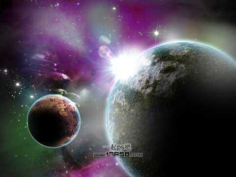 ‘Photoshop打造一幅唯美的宇宙星球图‘