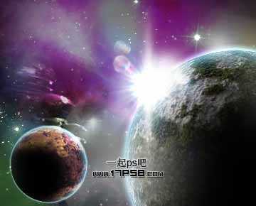 ‘Photoshop打造一幅唯美的宇宙星球图‘