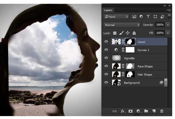 ‘PS合成生动的画面融入人物头部创意二次曝效果‘