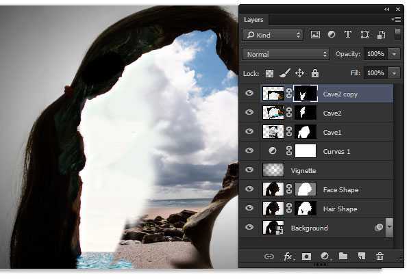 ‘PS合成生动的画面融入人物头部创意二次曝效果‘