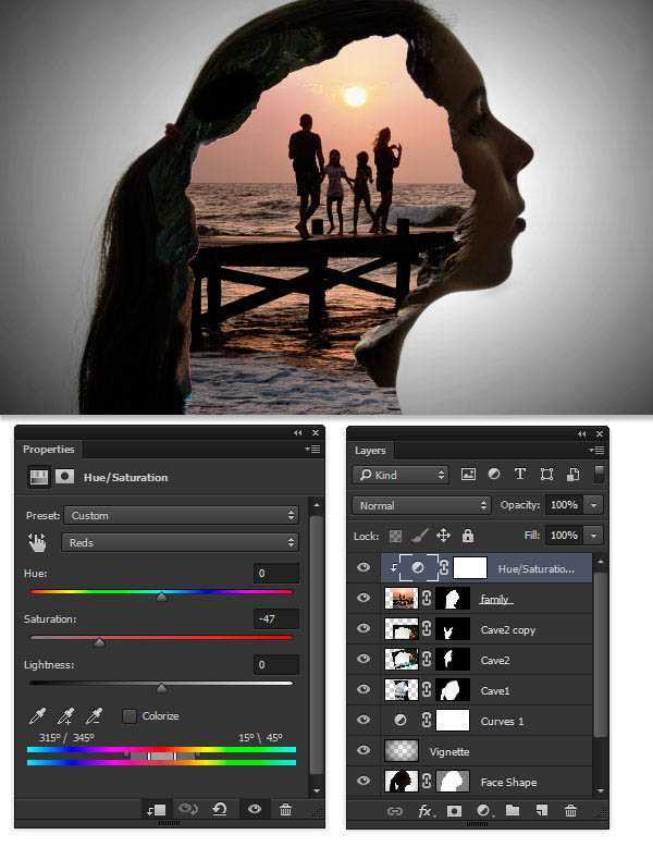 ‘PS合成生动的画面融入人物头部创意二次曝效果‘
