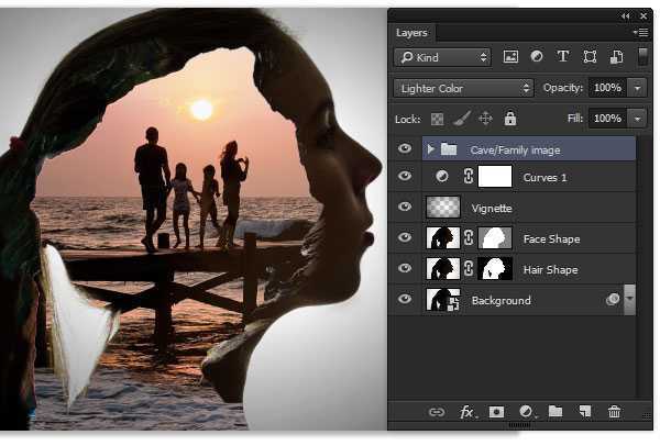 ‘PS合成生动的画面融入人物头部创意二次曝效果‘