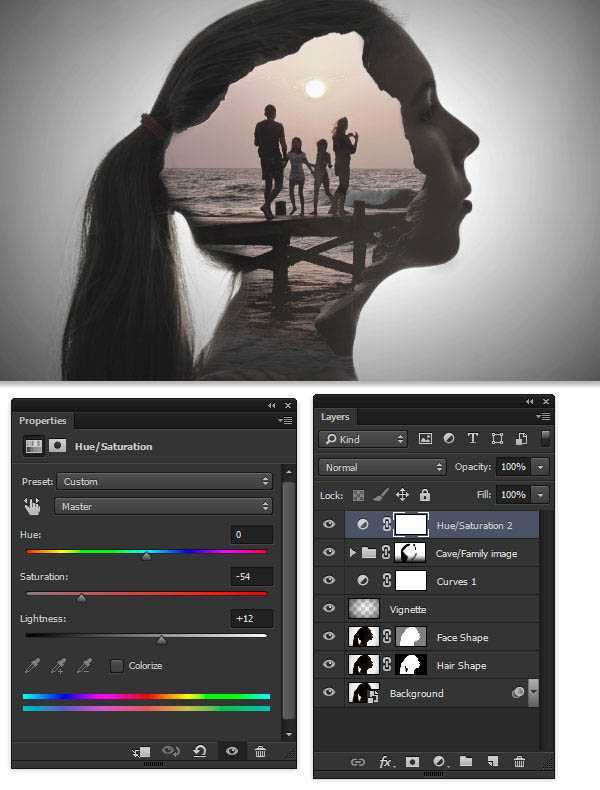 ‘PS合成生动的画面融入人物头部创意二次曝效果‘