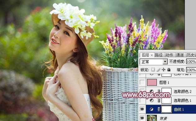 ‘Photoshop将外景美女图片打造出唯美的紫红色效果‘