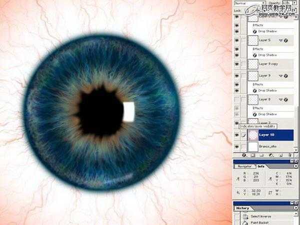 ‘Photoshop将绘制出逼真的眼球效果的鼠绘实例教程‘