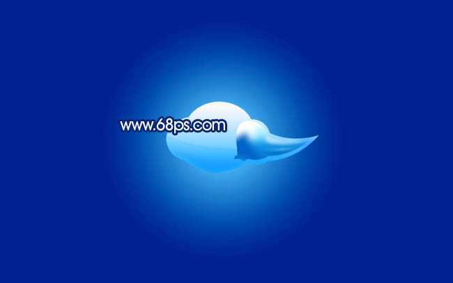 ‘Photoshop将制作出一个漂亮的蓝色立体水晶祥云效果‘