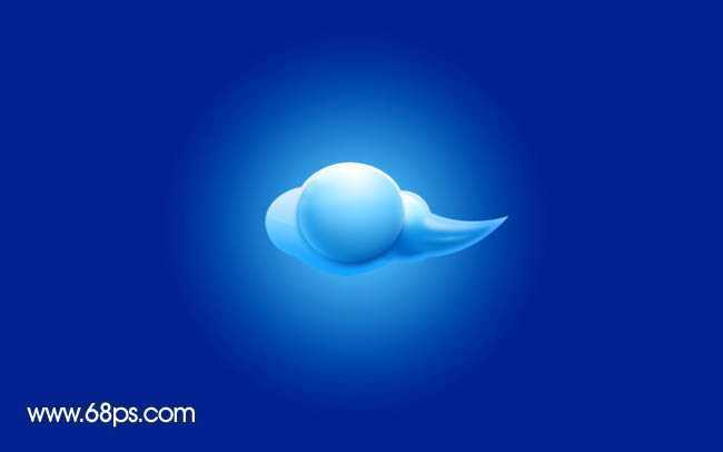 ‘Photoshop将制作出一个漂亮的蓝色立体水晶祥云效果‘