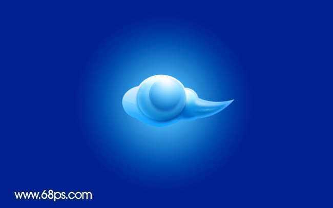 ‘Photoshop将制作出一个漂亮的蓝色立体水晶祥云效果‘