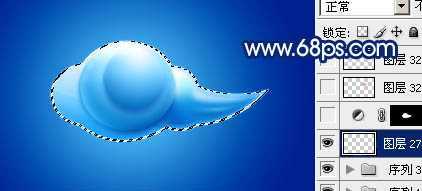 ‘Photoshop将制作出一个漂亮的蓝色立体水晶祥云效果‘