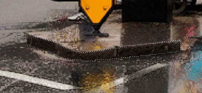 ‘Photoshop将街道图片调出雨水湿润的路面‘