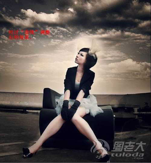 ‘Photoshop调出模特照片大气强对比的黄褐色‘