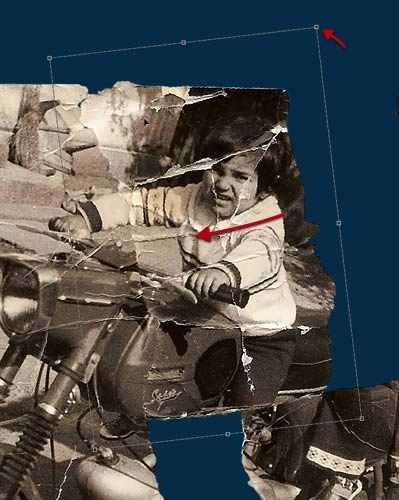 ‘PS快速修复被撕坏的旧照片‘