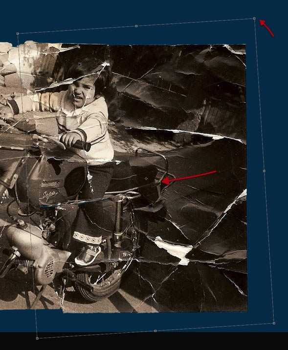 ‘PS快速修复被撕坏的旧照片‘