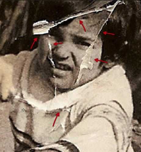 ‘PS快速修复被撕坏的旧照片‘