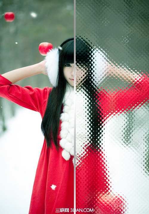 ‘PS将美女图片制作玻璃效果‘
