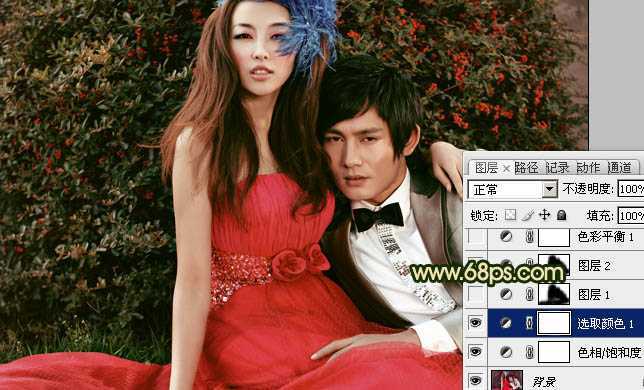 ‘Photoshop制作个性的古典暗金色婚片效果‘