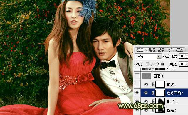 ‘Photoshop制作个性的古典暗金色婚片效果‘