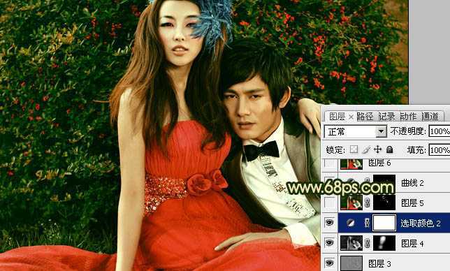 ‘Photoshop制作个性的古典暗金色婚片效果‘