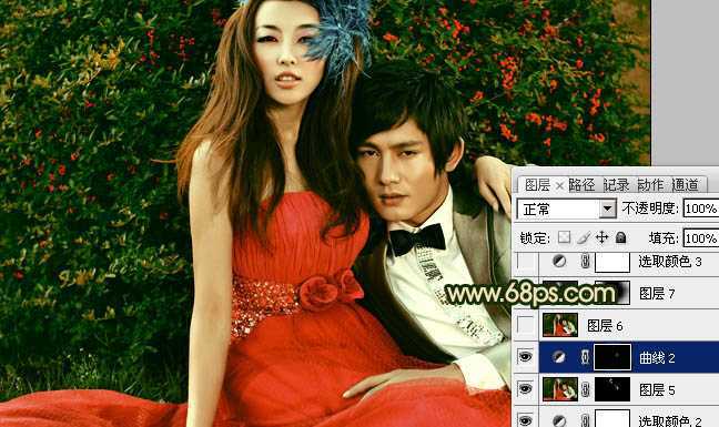 ‘Photoshop制作个性的古典暗金色婚片效果‘