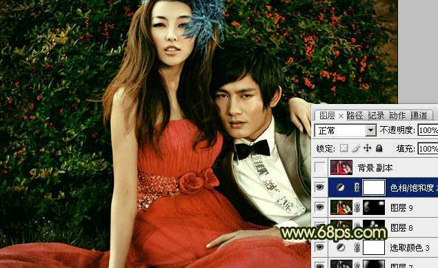 ‘Photoshop制作个性的古典暗金色婚片效果‘