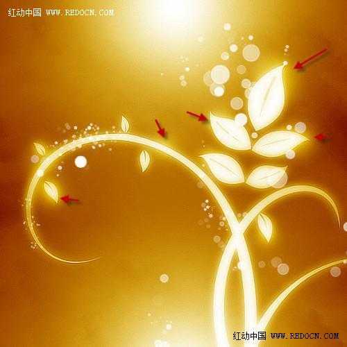 ‘Photoshop制作梦幻的金色花纹‘