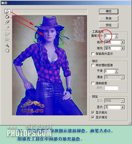 ‘photoshop利用抽出滤镜及描边路径精细抠出人物发丝‘