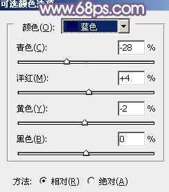 ‘Ps打造纯美的淡调蓝紫色外景人物图片‘