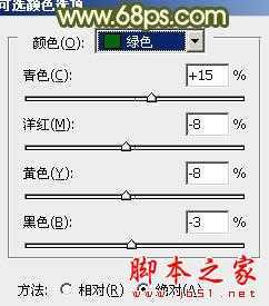 ‘photoshop为树林中的人物调制出漂亮的橙绿色‘