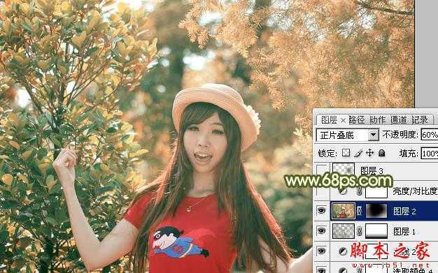 ‘photoshop为树林中的人物调制出漂亮的橙绿色‘