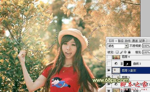 ‘photoshop为树林中的人物调制出漂亮的橙绿色‘