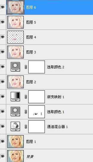 ‘Photoshop将美女头像调出纯美的淡紫色‘