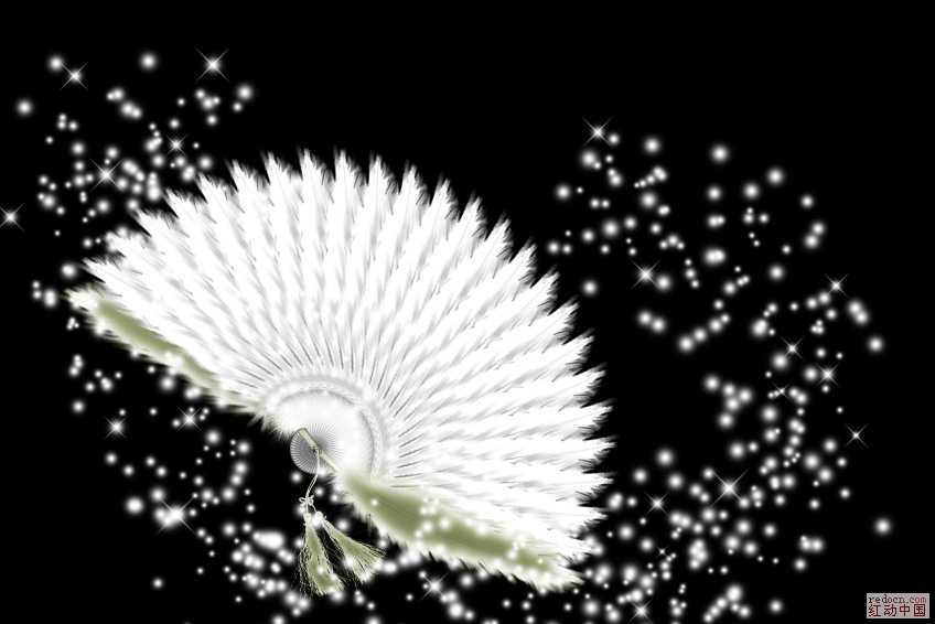 ‘Photoshop鼠绘雪白的羽毛扇子‘