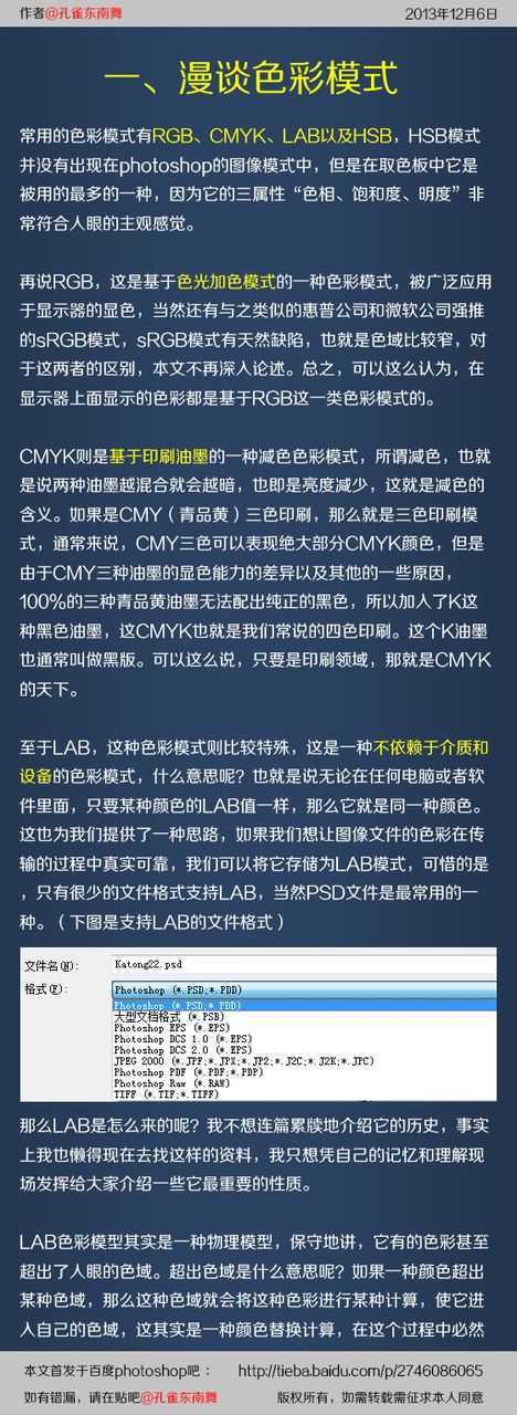 ‘Photoshop详细解析色彩模式和调色原理‘