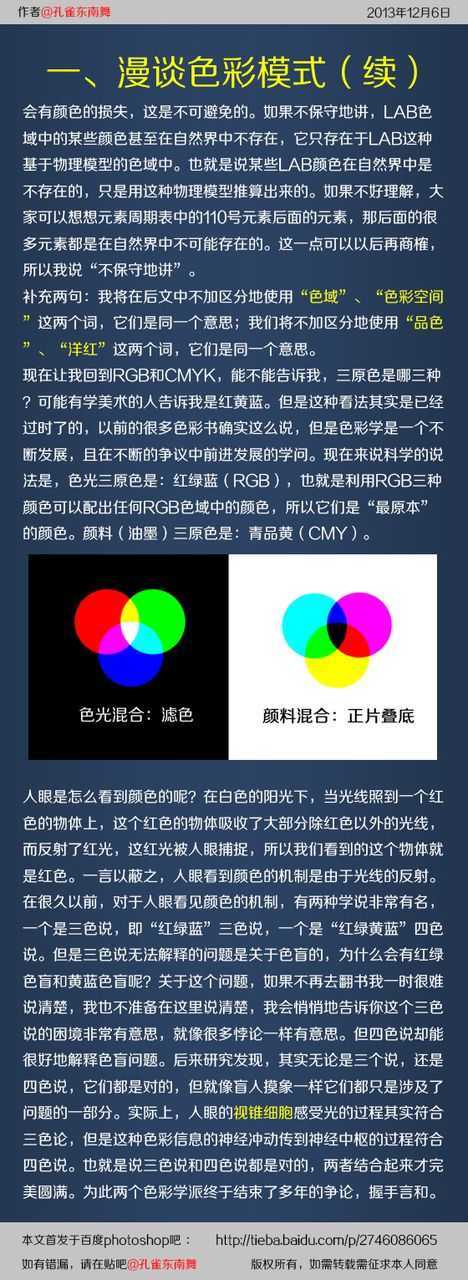 ‘Photoshop详细解析色彩模式和调色原理‘