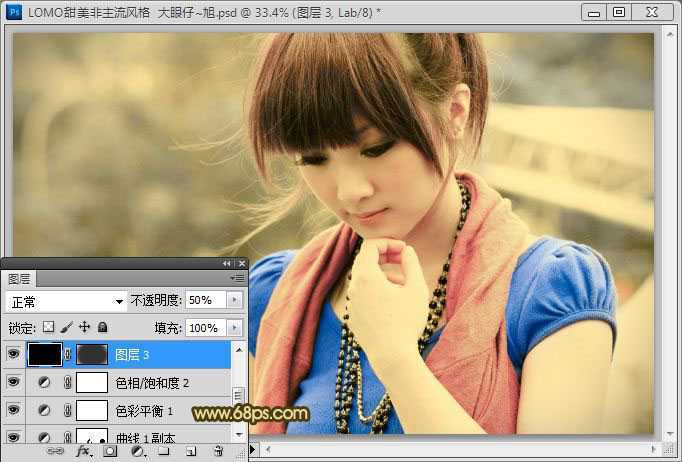 ‘photoshop将使用Lab模式快速打造出漂亮的褐色Lomo非主流图片效果‘