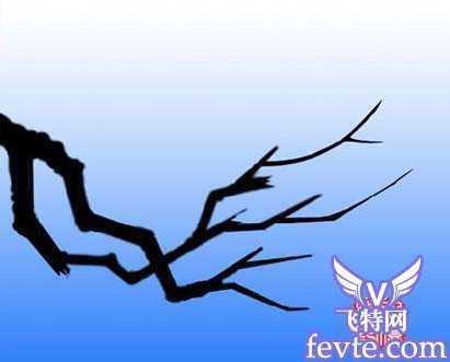 ‘PS鼠绘盛开的枝头梅花效果‘