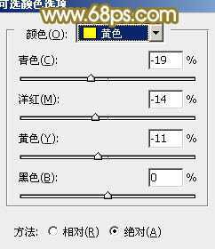 ‘Photoshop将树林人物图片调制出朦胧的淡黄色效果‘